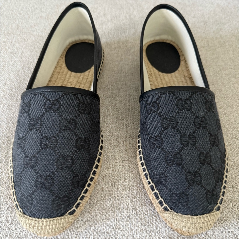 Gucci NEW Navy Canvas Espadrilles / Size 38.5